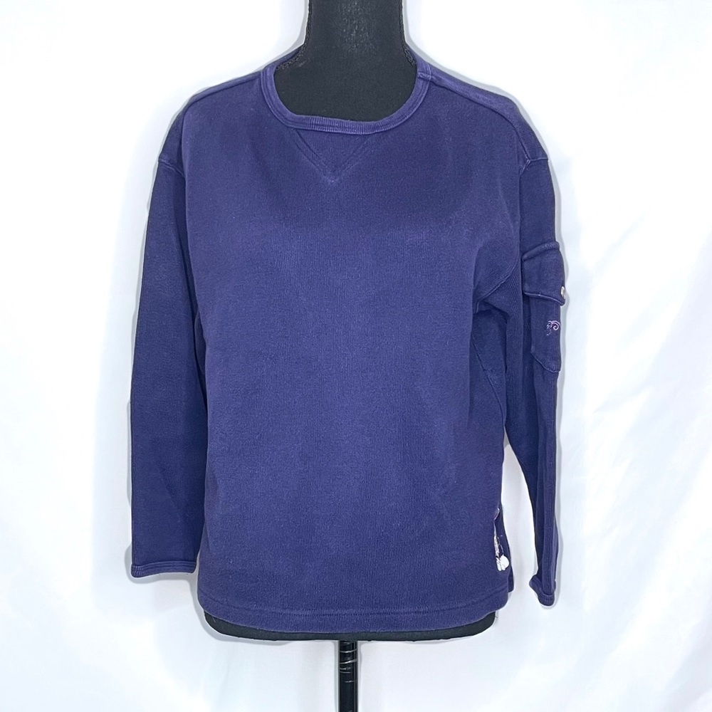 Vintage Disney Mickey Mouse Embroidered Sweatshirt Purple Crewneck Size S